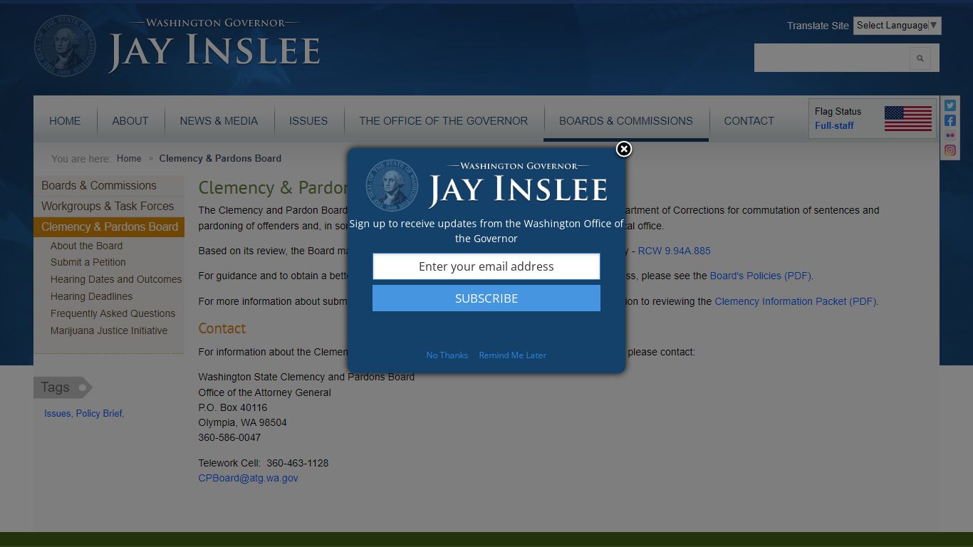 Clemency & Pardons Board | Governor Jay Inslee - Washington